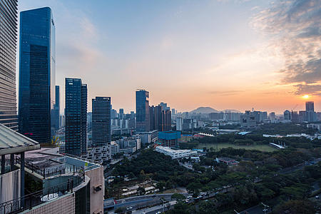 深圳白转夜城市日落延时摄影视频的预览图