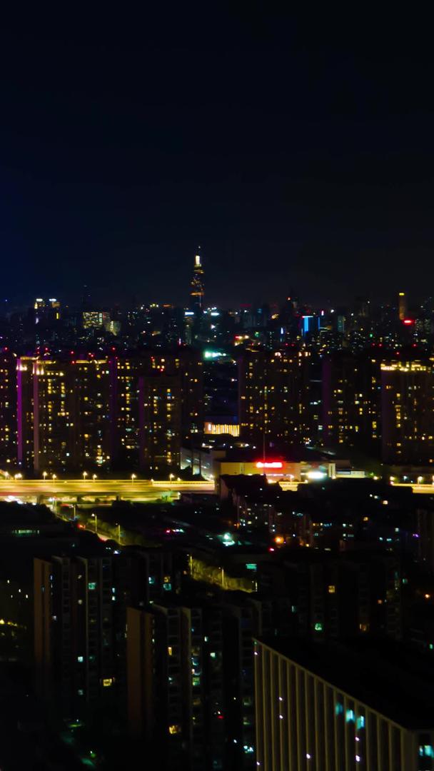 金鹰夜景航拍延迟南京河西cbd视频的预览图