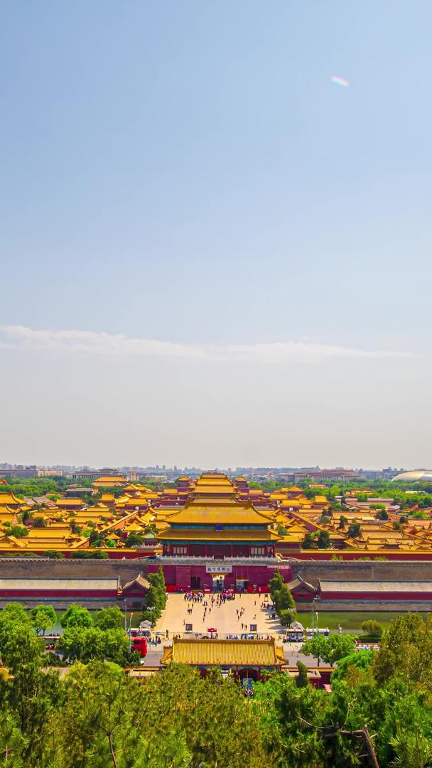北京故宫博物馆延时景山公园山顶拍摄视频的预览图