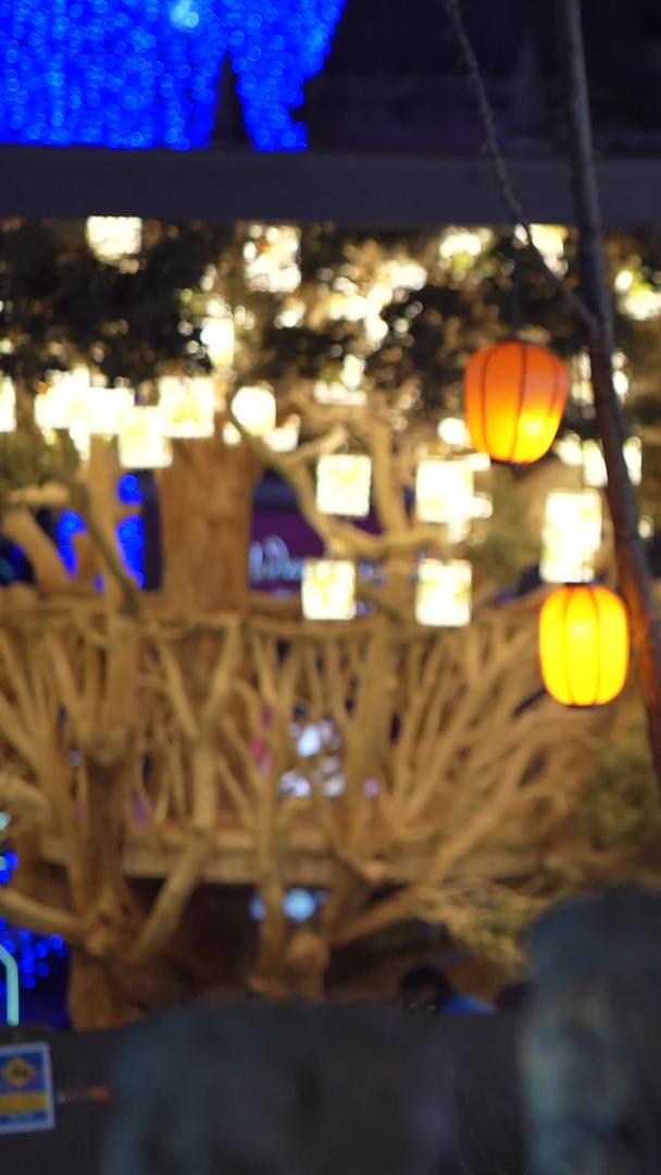 新年元旦游客夜景逛街视频的预览图