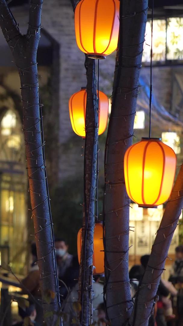 新年元旦游客夜景逛街视频的预览图