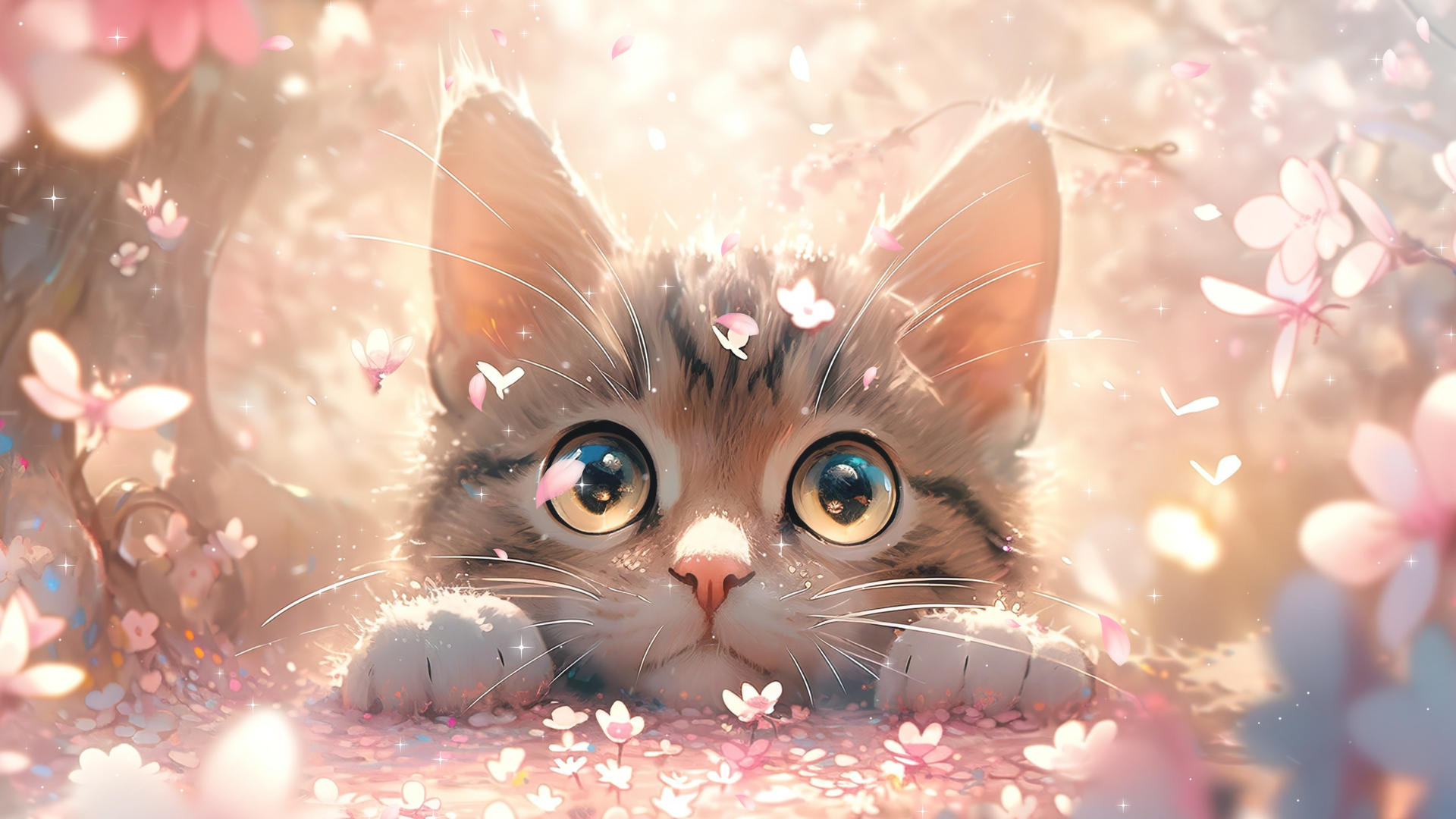 梦幻可爱的小猫背景视频视频的预览图
