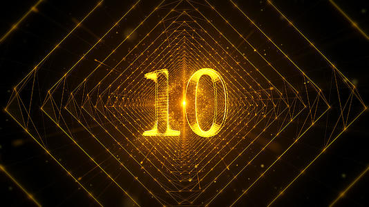 2021金色粒子线条10秒倒计时年会开场片头视频的预览图