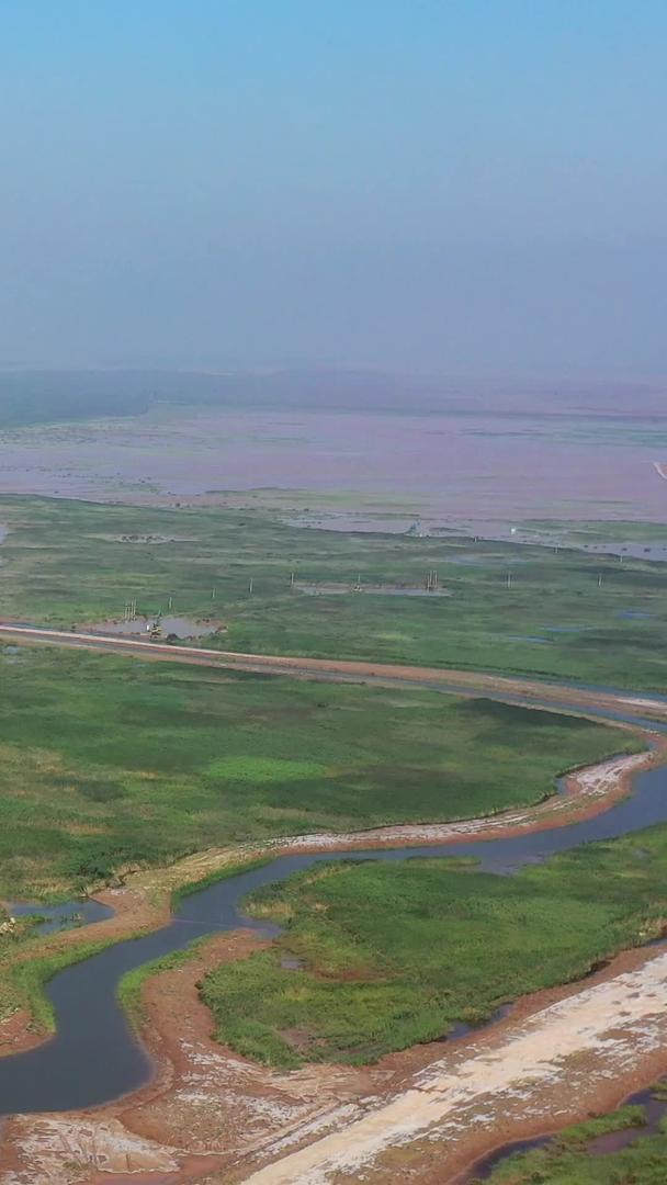 航拍黄河风景黄河入海口视频的预览图