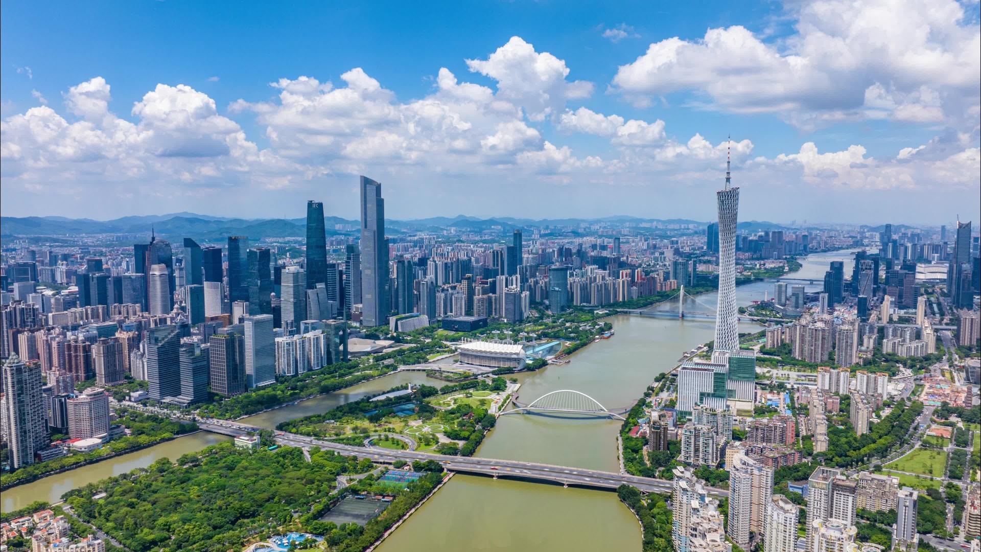 广州珠江两岸4k航拍风景延时视频的预览图