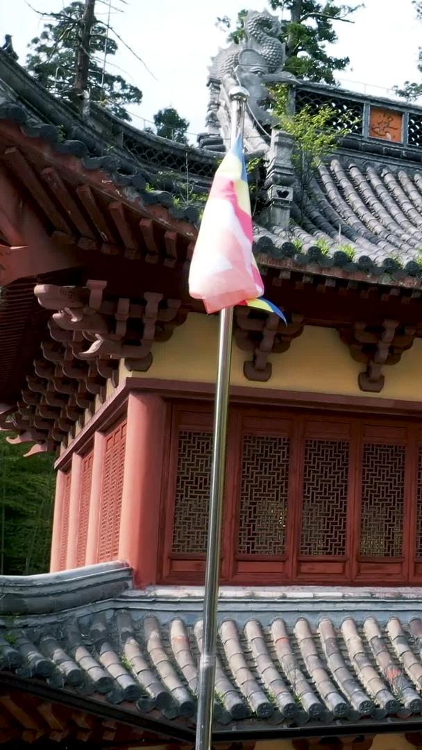 杭州千年古寺釜托寺塔航拍视频的预览图