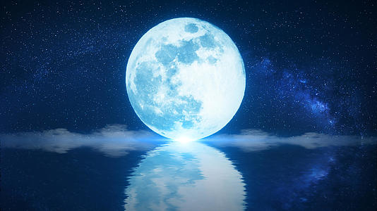 梦幻浪漫海上月亮4K视频的预览图