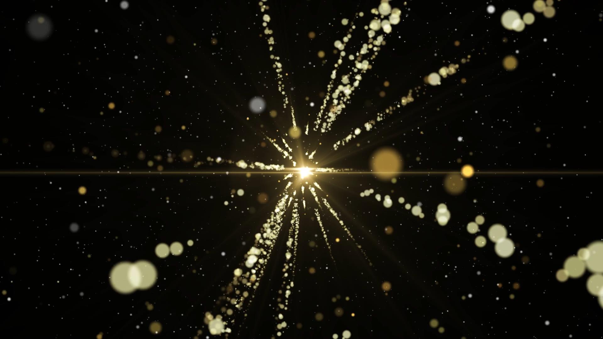 金色大气光效粒子光效穿梭动态视频元素视频的预览图