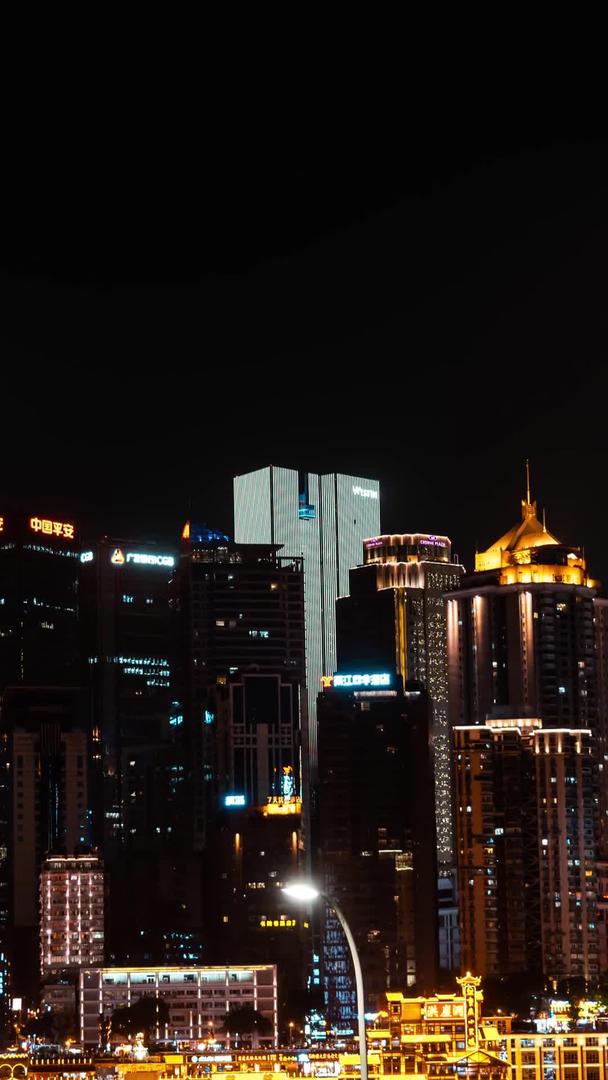 重庆网红打卡地千厮门洪崖洞地标夜景视频的预览图