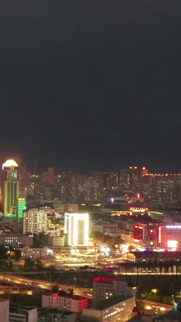 哈尔滨城市风景夜景航拍视频视频的预览图
