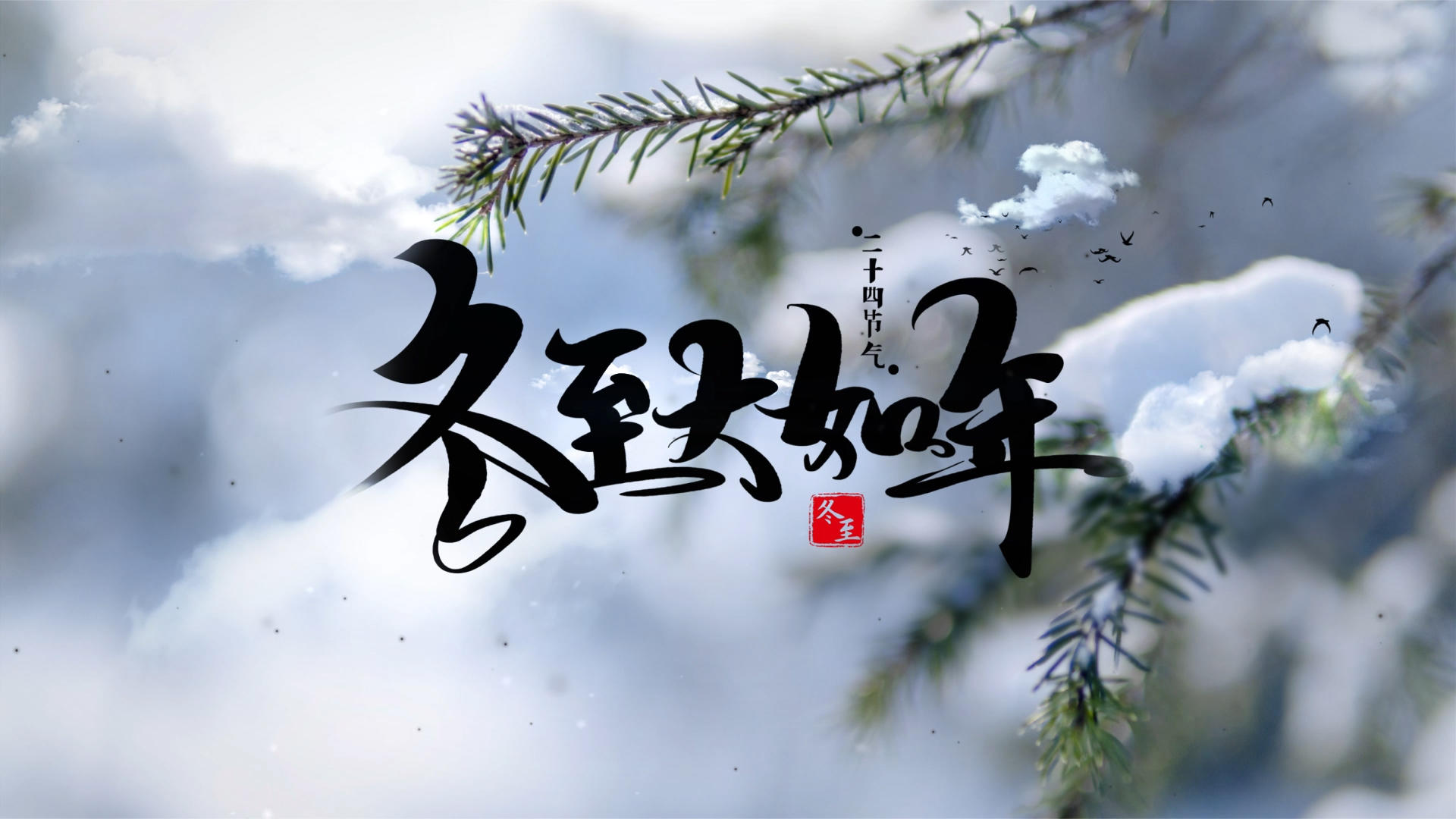 中国水墨风冬至文化习俗展示AE模板视频的预览图