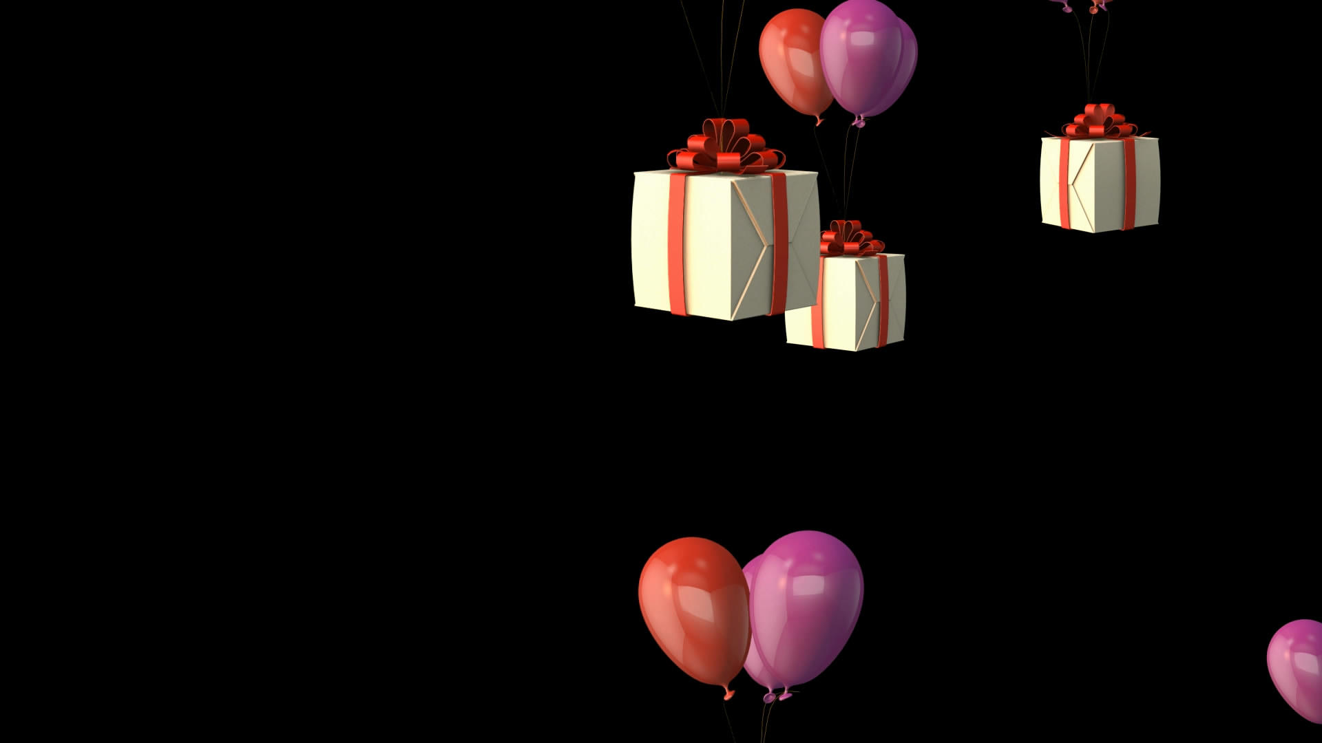 透明通道上升的气球礼物视频素材视频的预览图