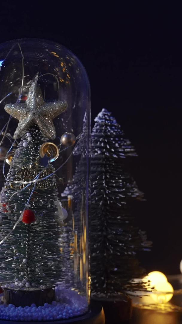 圣诞装饰闪光玻璃罩松树视频的预览图