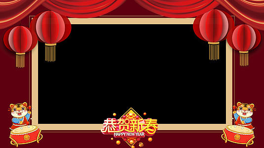 4K虎年喜庆新春边框动画元素视频的预览图
