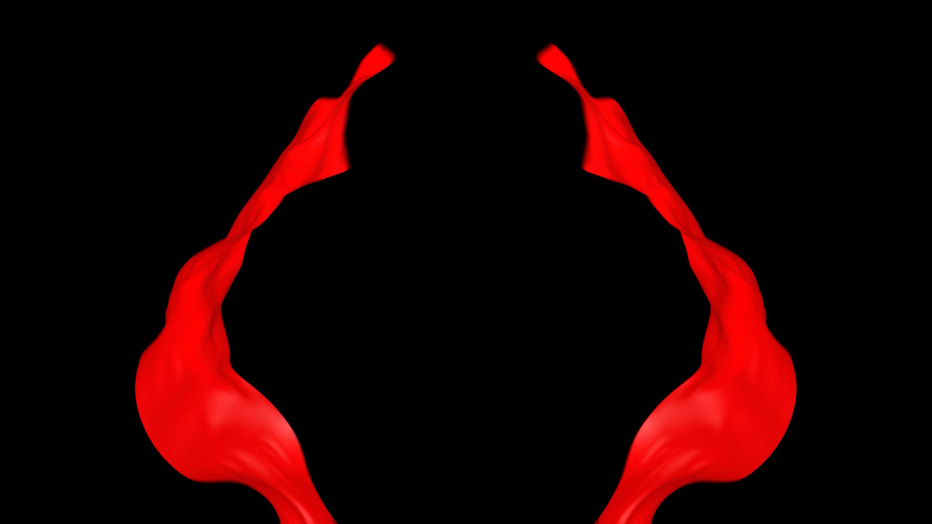 两条红布对称飘动飞舞视频的预览图