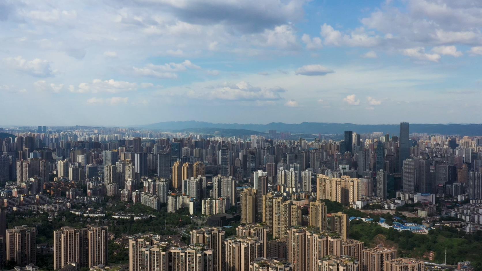 4K重庆好天气全景航拍素材视频的预览图