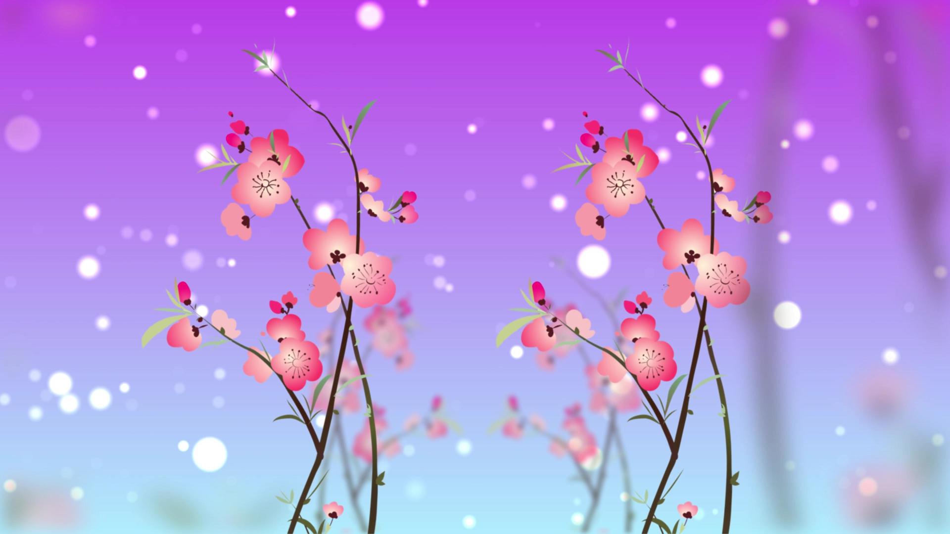 唯美动态4K桃花林视频背景视频的预览图