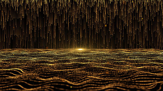 4K金色粒子海波浪舞台背景视频的预览图