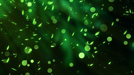 4K绿色清新粒子飘落背景视频的预览图