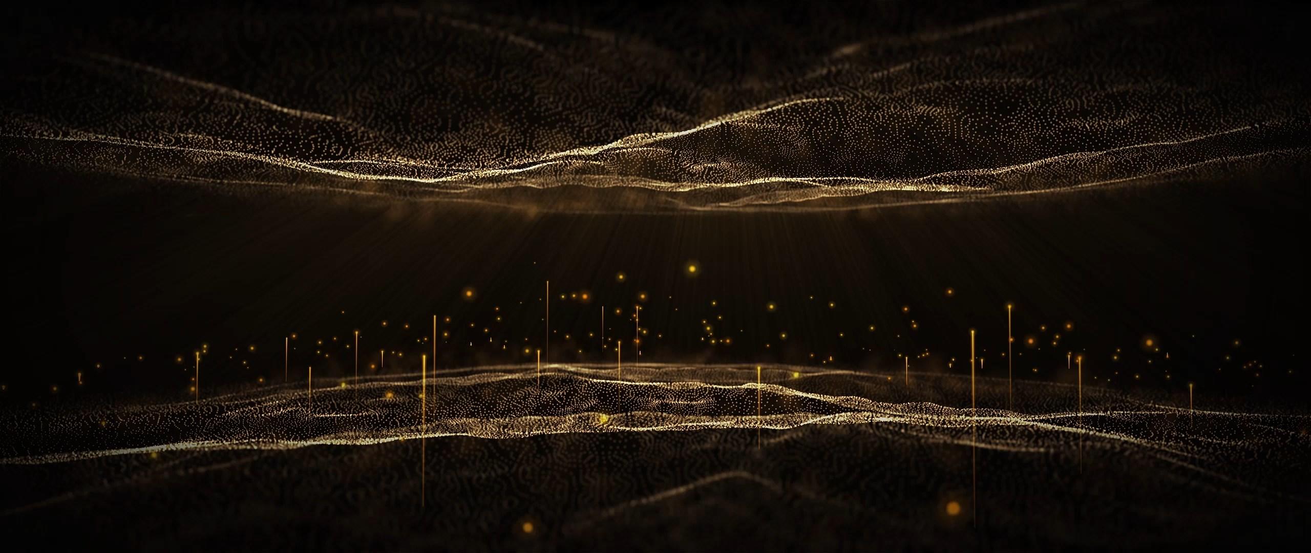 金色唯美粒子海洋动画视频的预览图