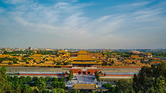 8k延时中国首都北京故宫博物馆建筑霞光素材视频的预览图
