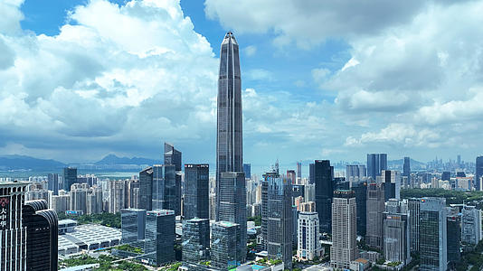 广东深圳福田地标天际线高楼平安金融中心4k素材视频的预览图