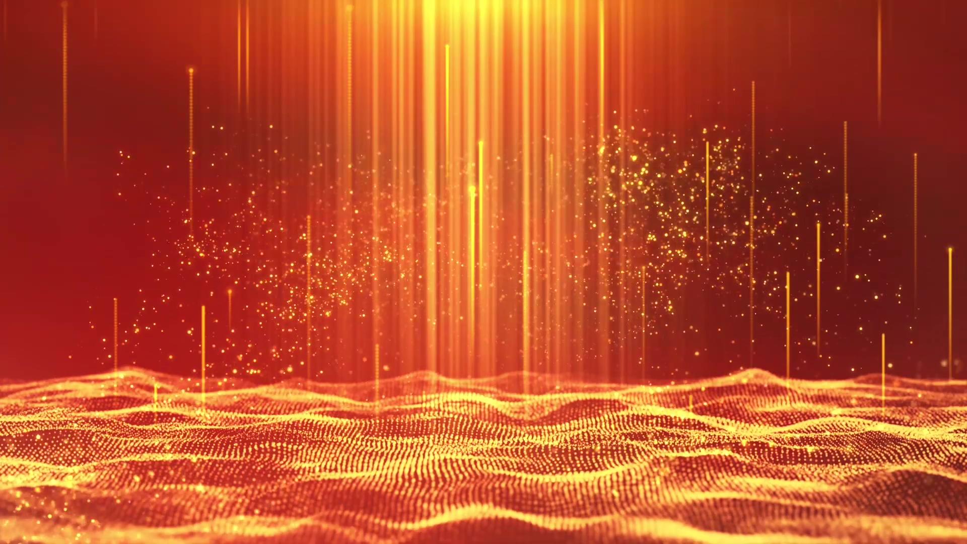 金色粒子海洋背景视频的预览图
