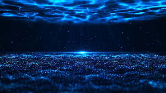 4K蓝色海洋粒子背景视频的预览图