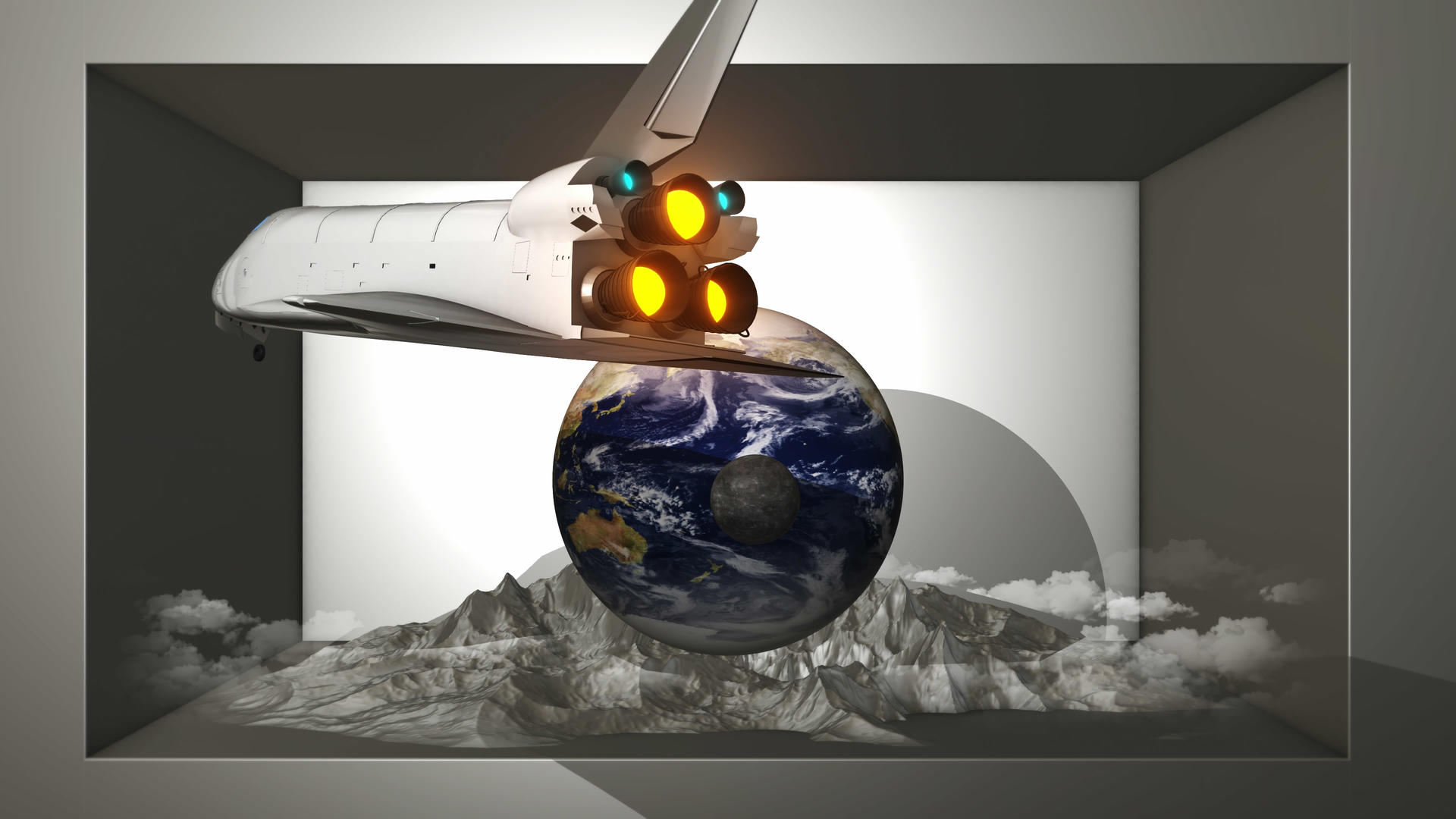 4K三维航天飞机裸眼3D背景视频的预览图