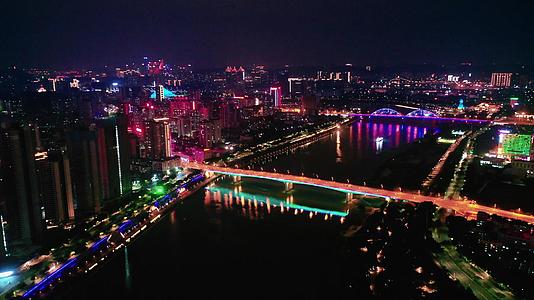 4K广西南宁漓江城市夜景照明视频的预览图