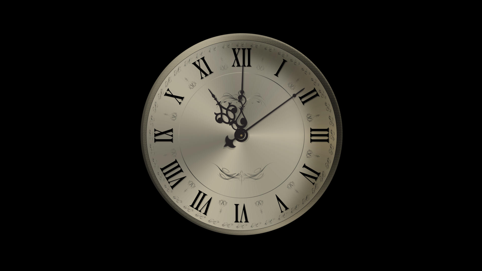 时间流逝循环古典钟表旋转动画视频的预览图