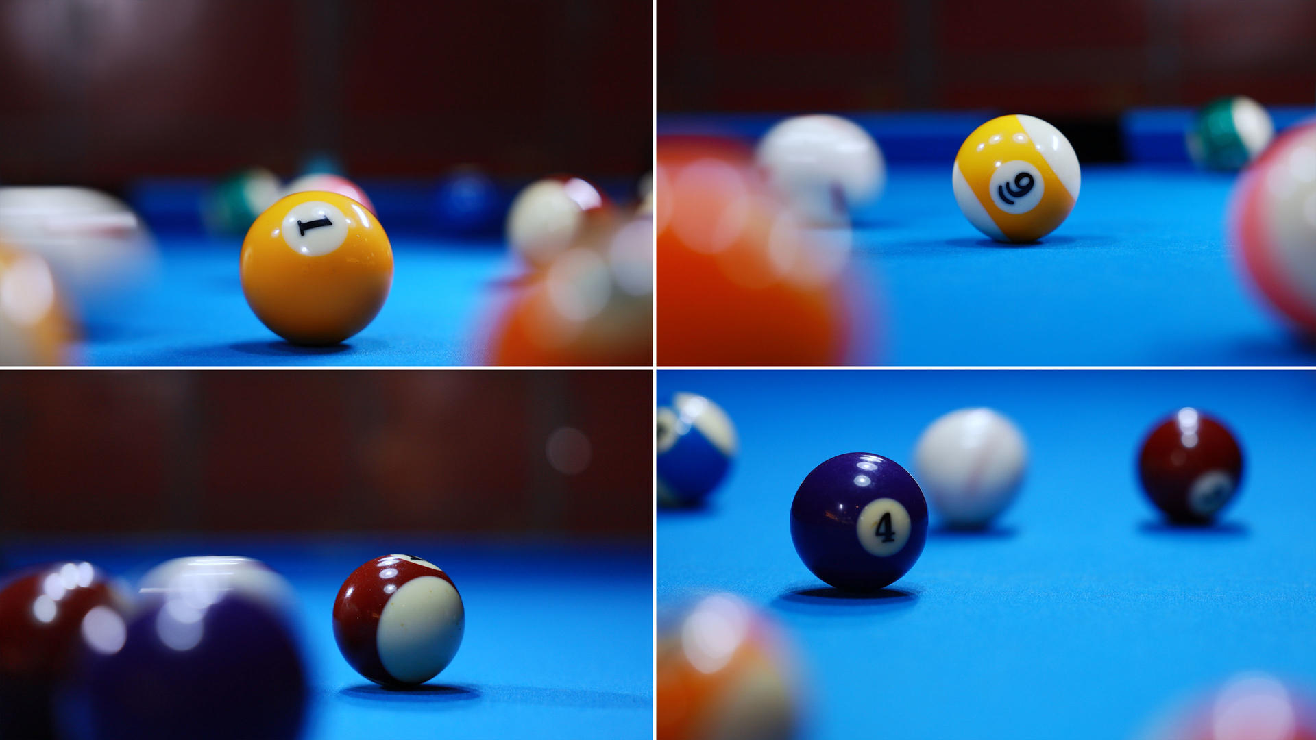 桌球白球与其他球碰撞的特写视频的预览图