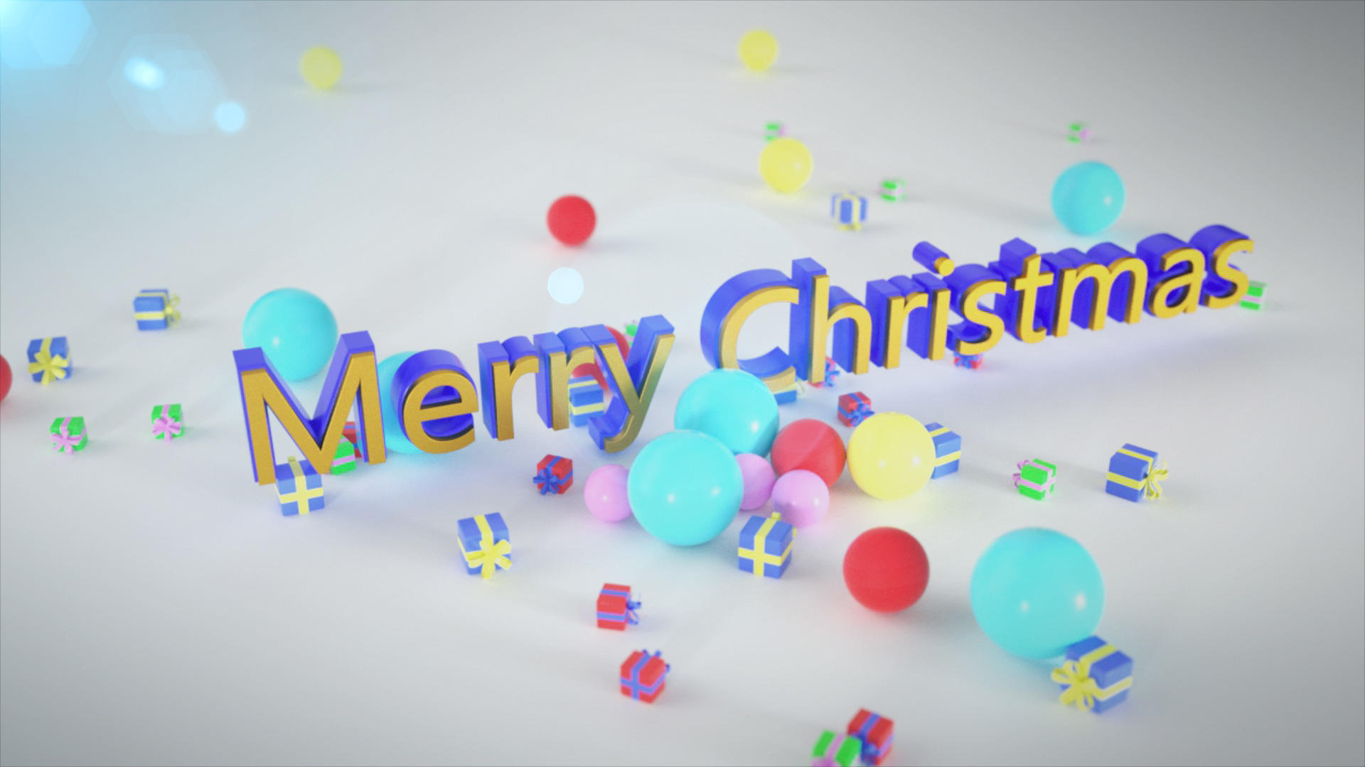 圣诞节礼物掉落3d片头视频的预览图