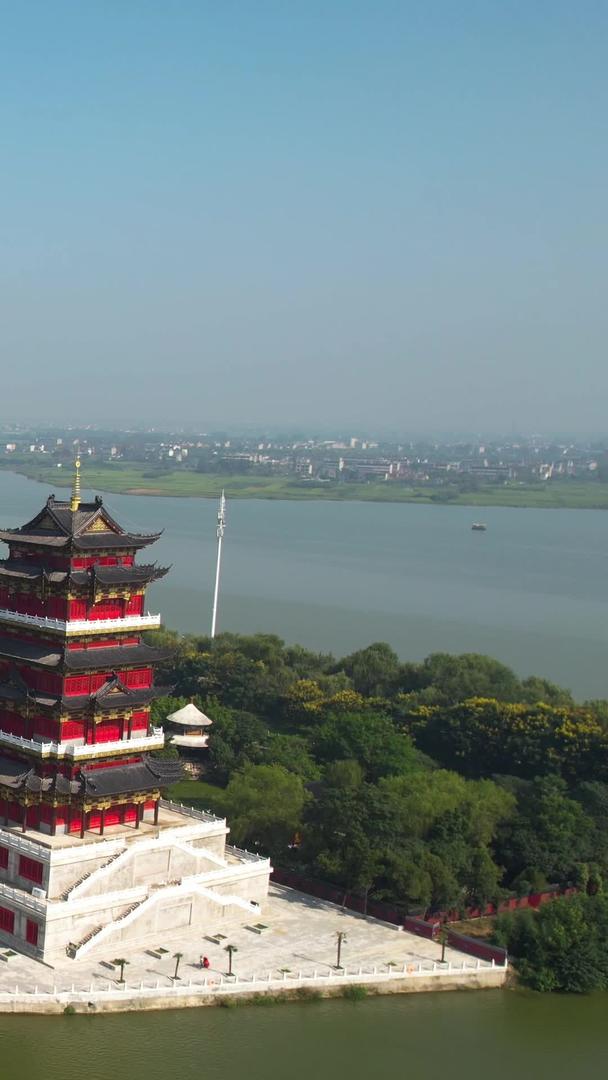 安徽阜阳八里河风景区航拍5A东区全景视频视频的预览图