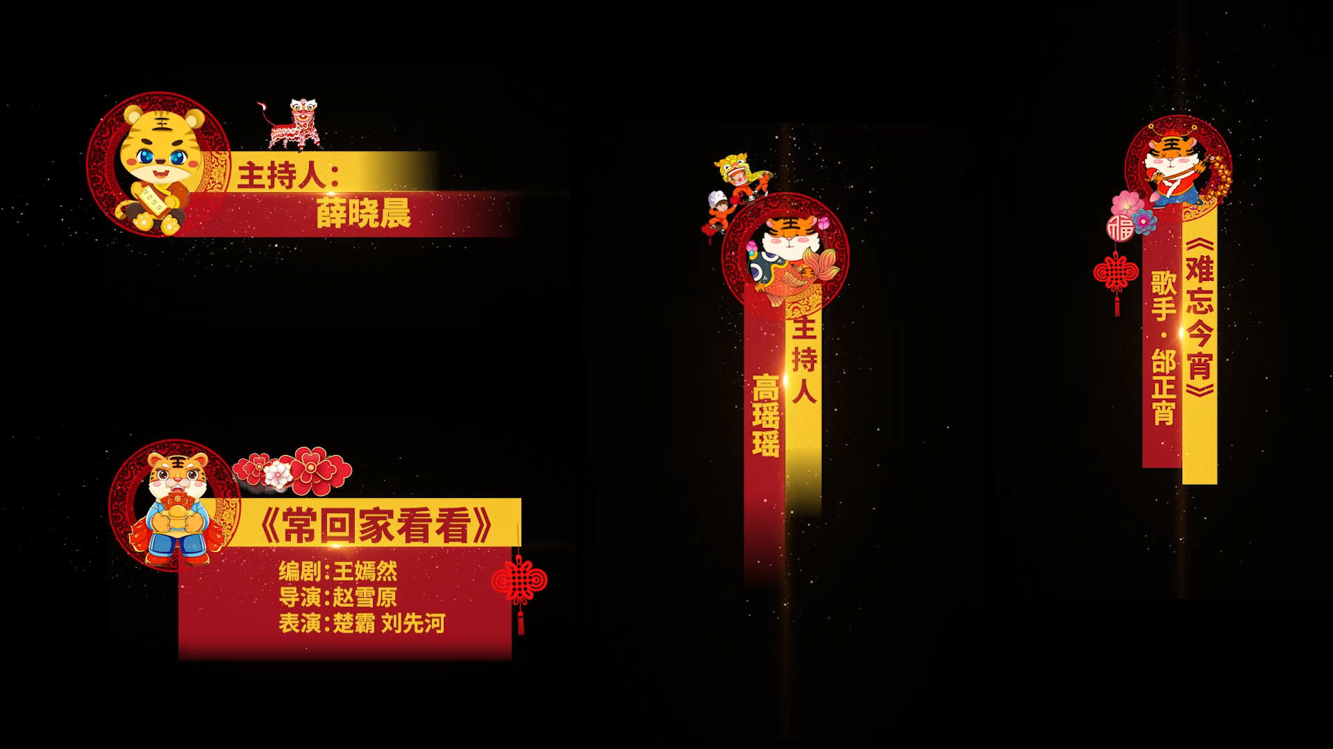 虎年2022喜庆字幕条pr模板视频的预览图