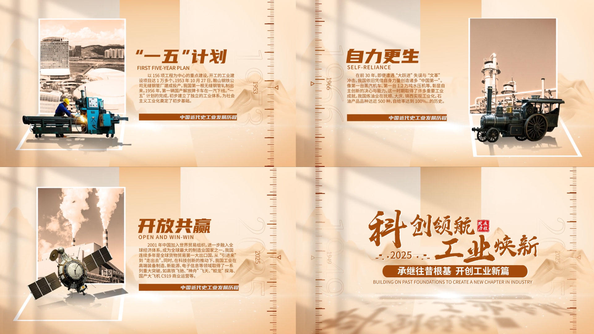 复古历史回顾时间轴图片头AE模板视频的预览图