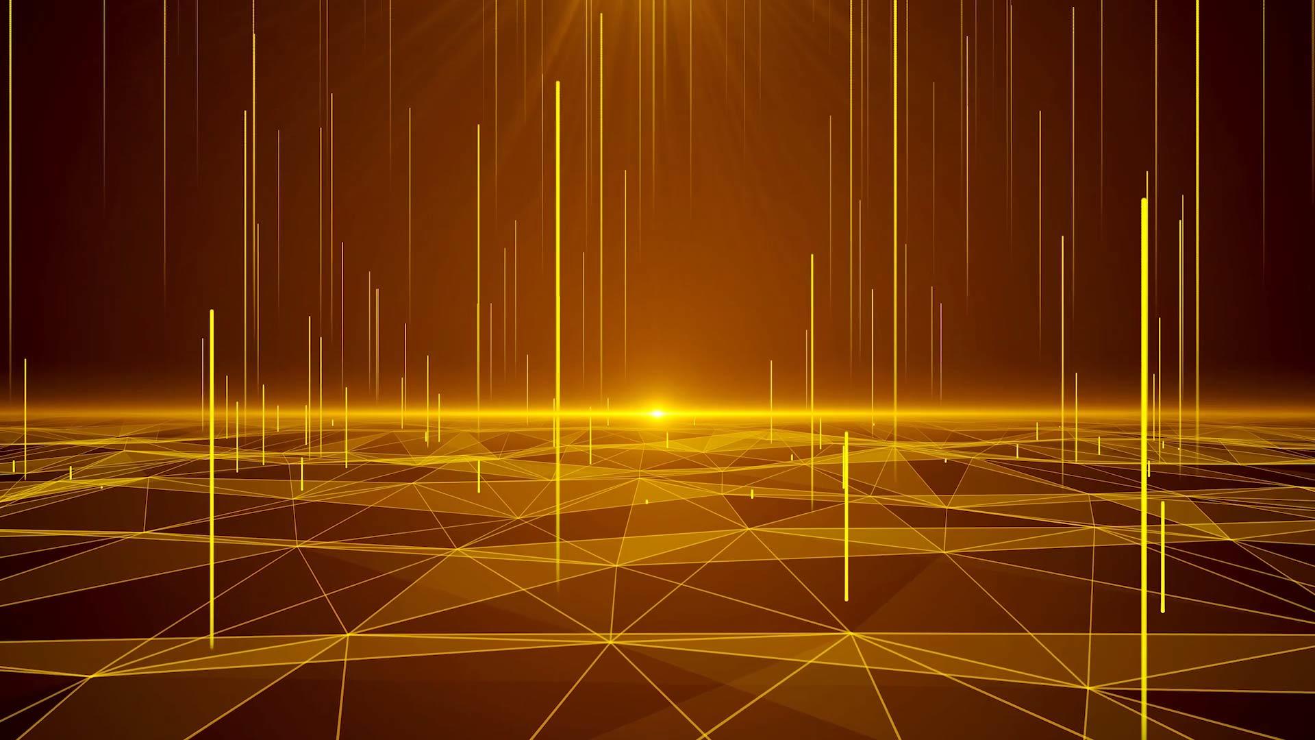 大气金黄色粒子光线地面舞台背景视频的预览图