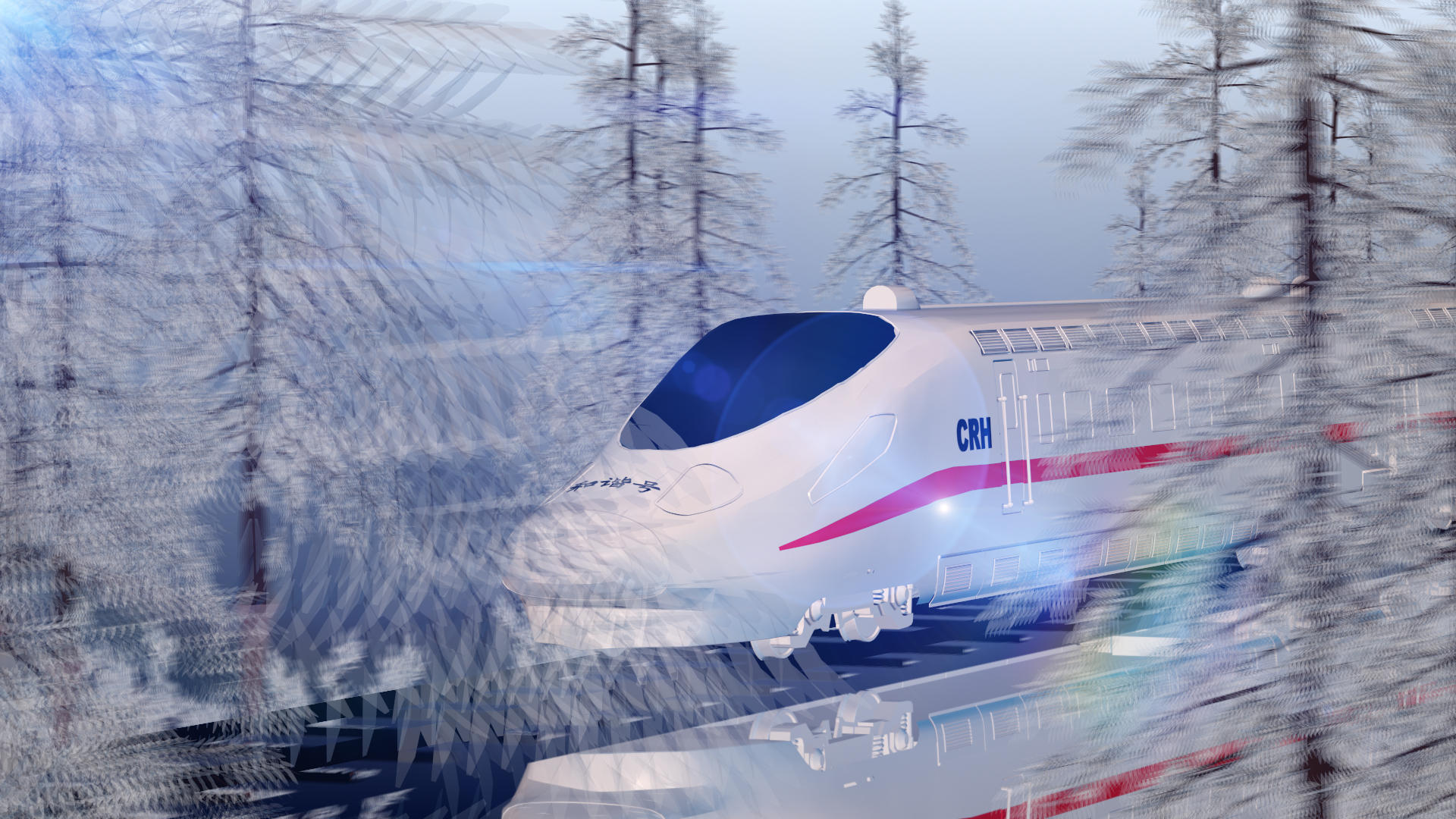 春运回家过年高铁和谐号列车3D模型视频的预览图