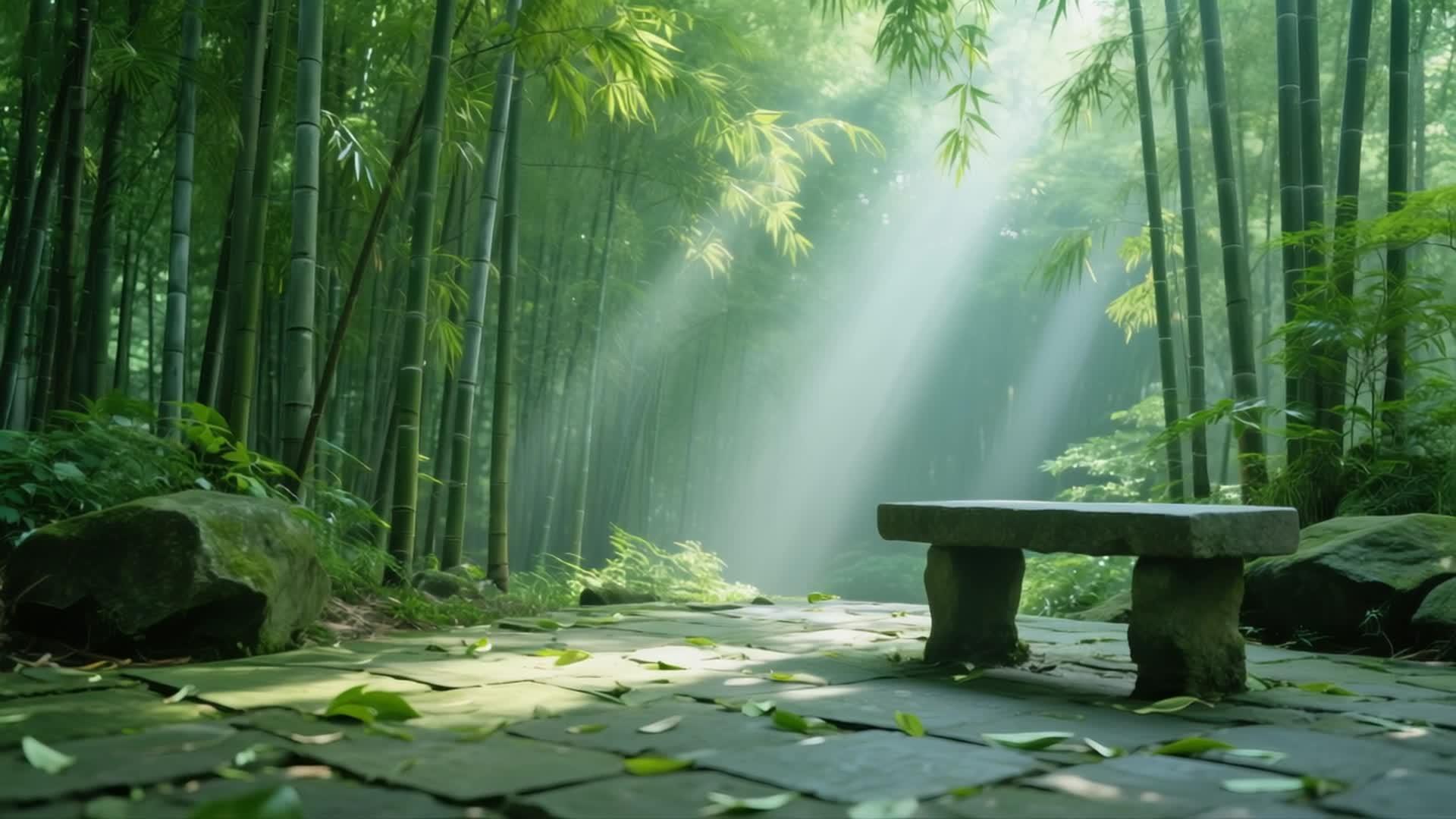 夏至竹林自然景观意境视频的预览图