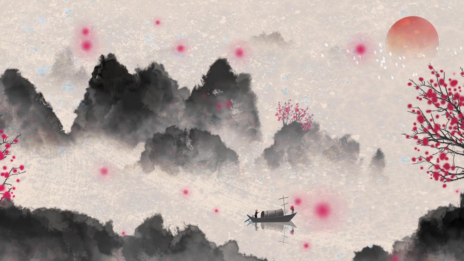 中国风山水背景视频的预览图