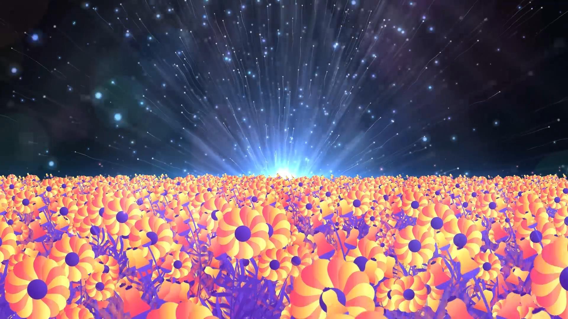动态花海唯美粒子光效散发舞台背景视频视频的预览图