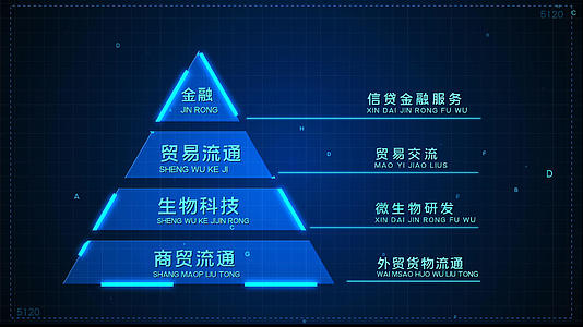 科技蓝色金字塔架构数据信息展示ED视频的预览图