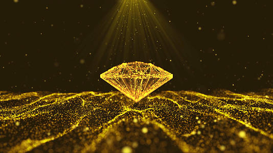 金色钻石粒子素材4k视频的预览图