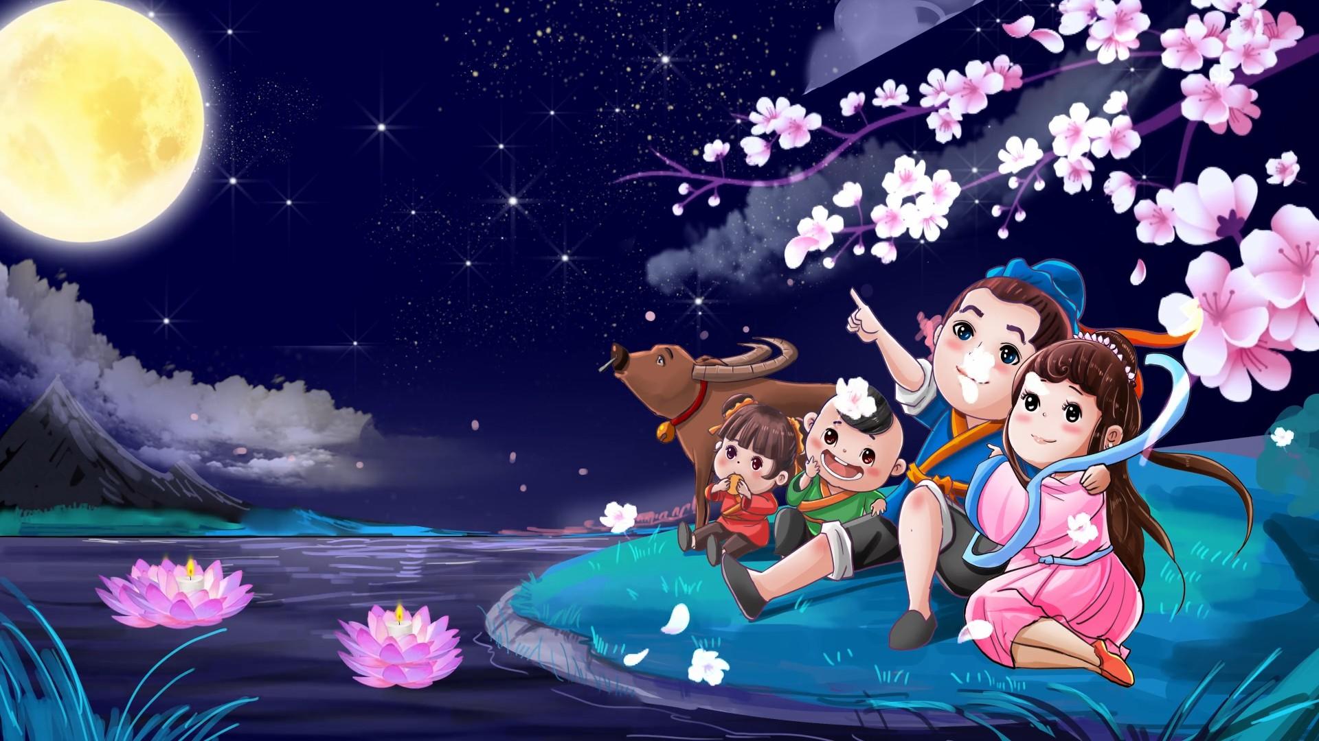 七夕星空赏月led背景视频的预览图