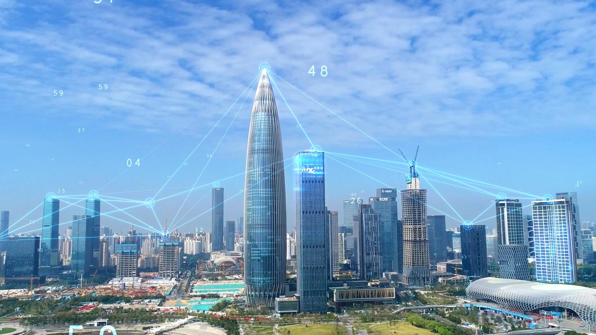 4K动态科技城市实景结合AE模板视频的预览图