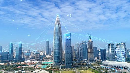 4K动态科技城市实景结合AE模板视频的预览图