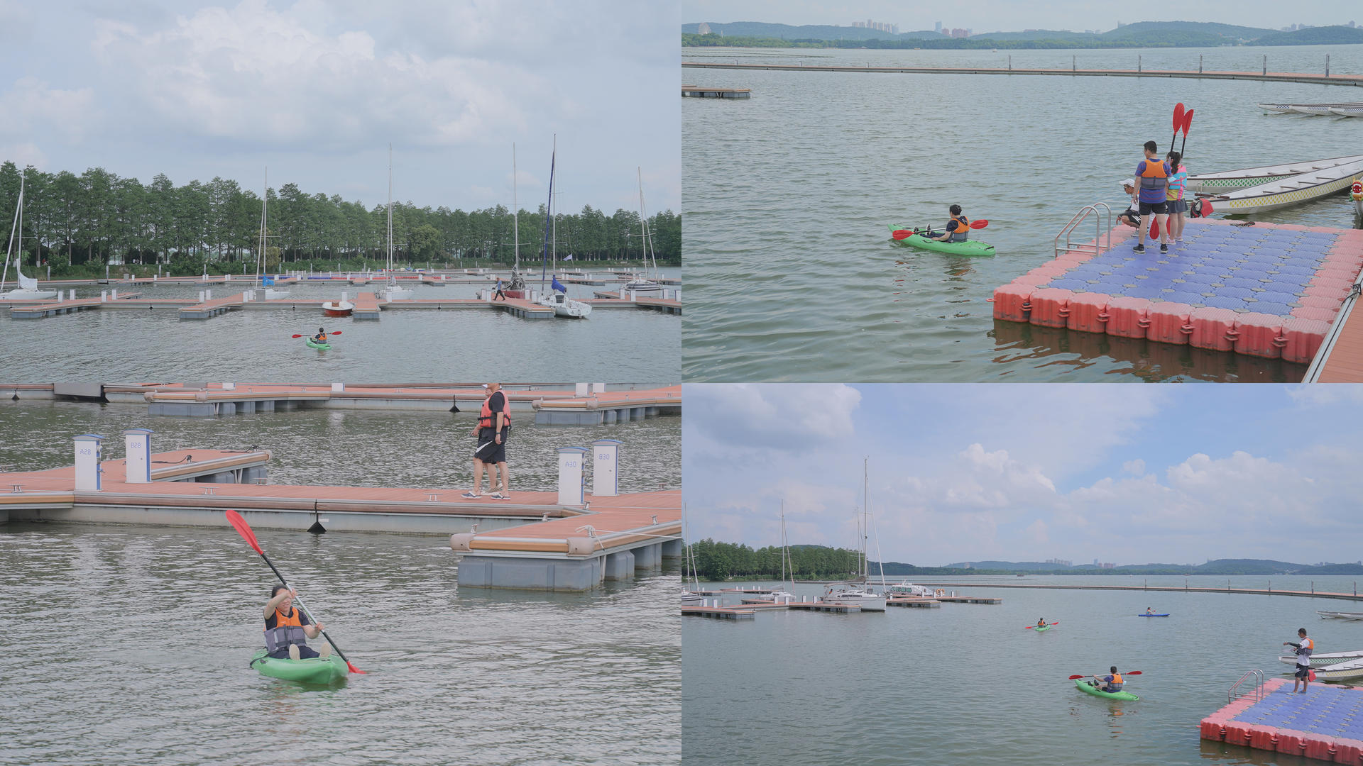城市亲子娱乐帆船划船运动健身体育4k素材合集视频的预览图
