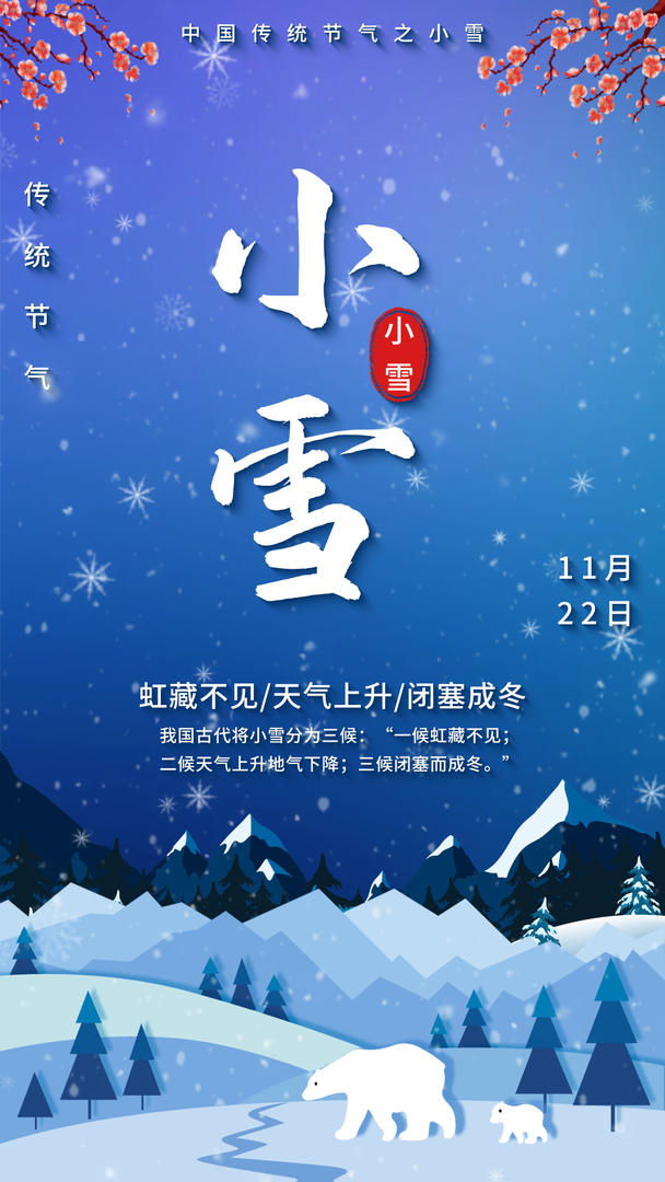 小雪二十四节气视频海报视频的预览图