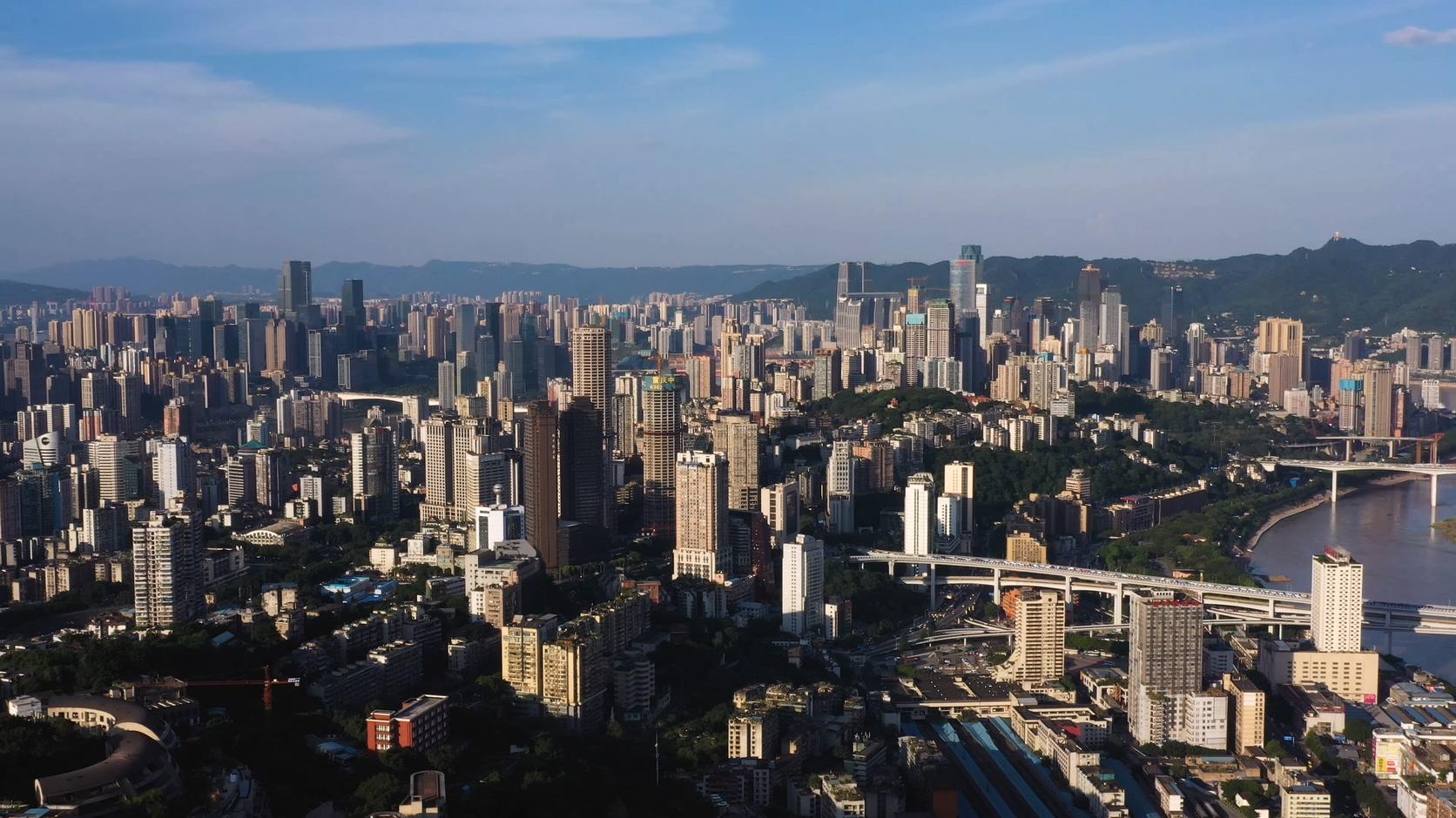 4K重庆城市一镜到底航拍素材视频的预览图
