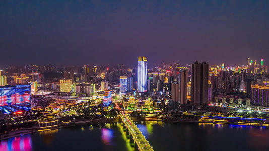 4K广西南宁市民生广场江滨夜景视频的预览图